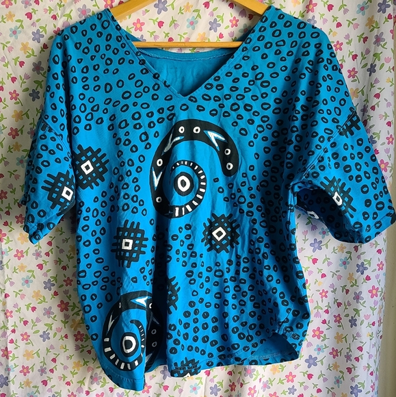 Vintage Blue Snake Southwestern Pattern Size Small - Picture 3 of 5